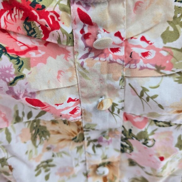 Cotton On Cream Floral Cottagecore Mini Ruched Back100% Cotton Dress Medium - Picture 4 of 10